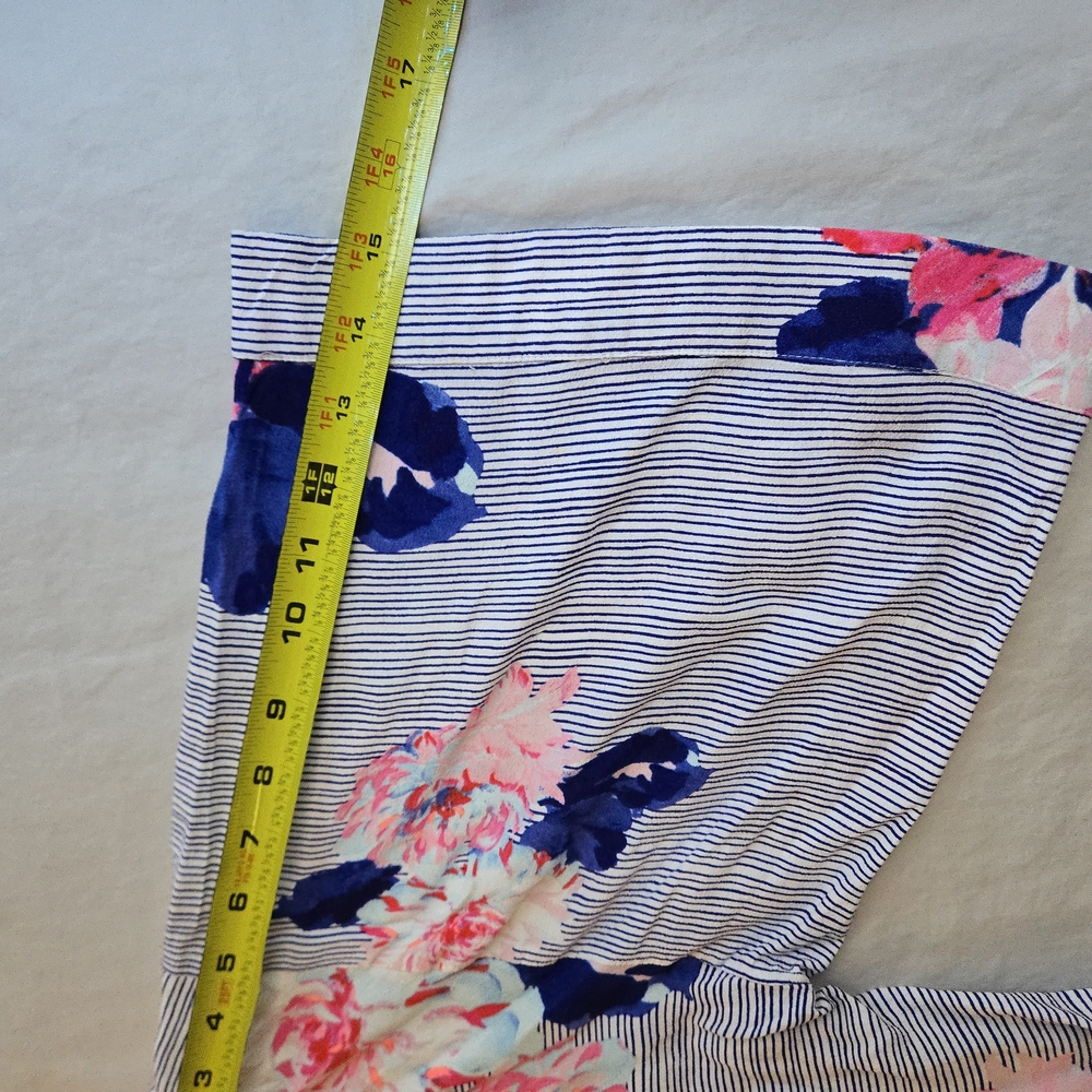 Joules Kimmy Open Kimono Cardigan Jacket Pink Floral Blue Striped - Picture 6 of 12
